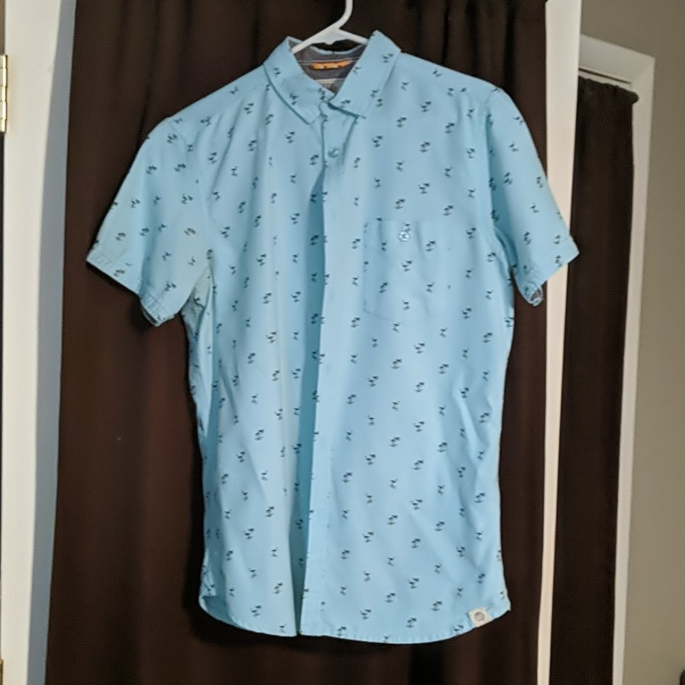 Summer blue short sleeve shirt